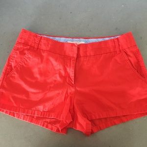 J. Crew 3 inch red broken-in Chino shorts